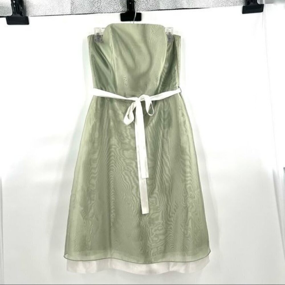 After Six moss starlig strapless dress midi belted green